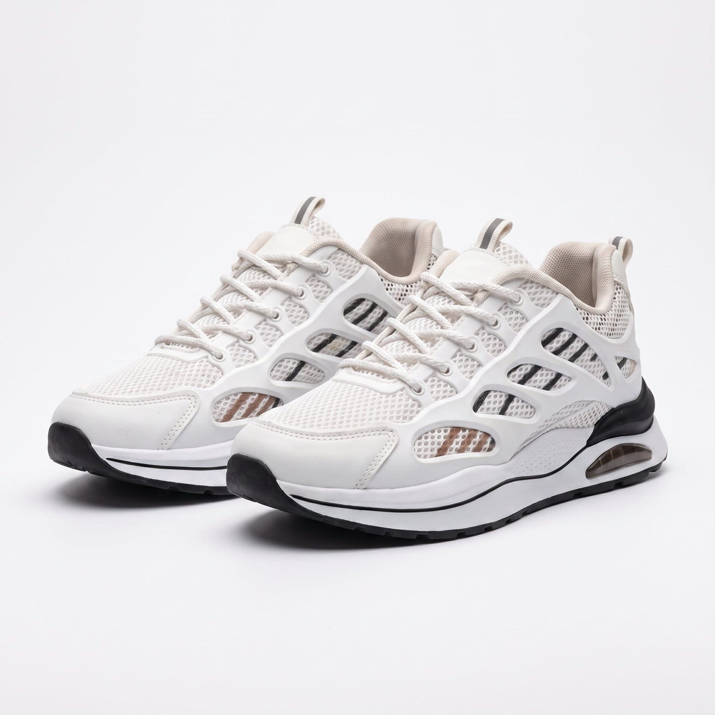 Lightweight White Mesh Walking Shoes - ShariQ