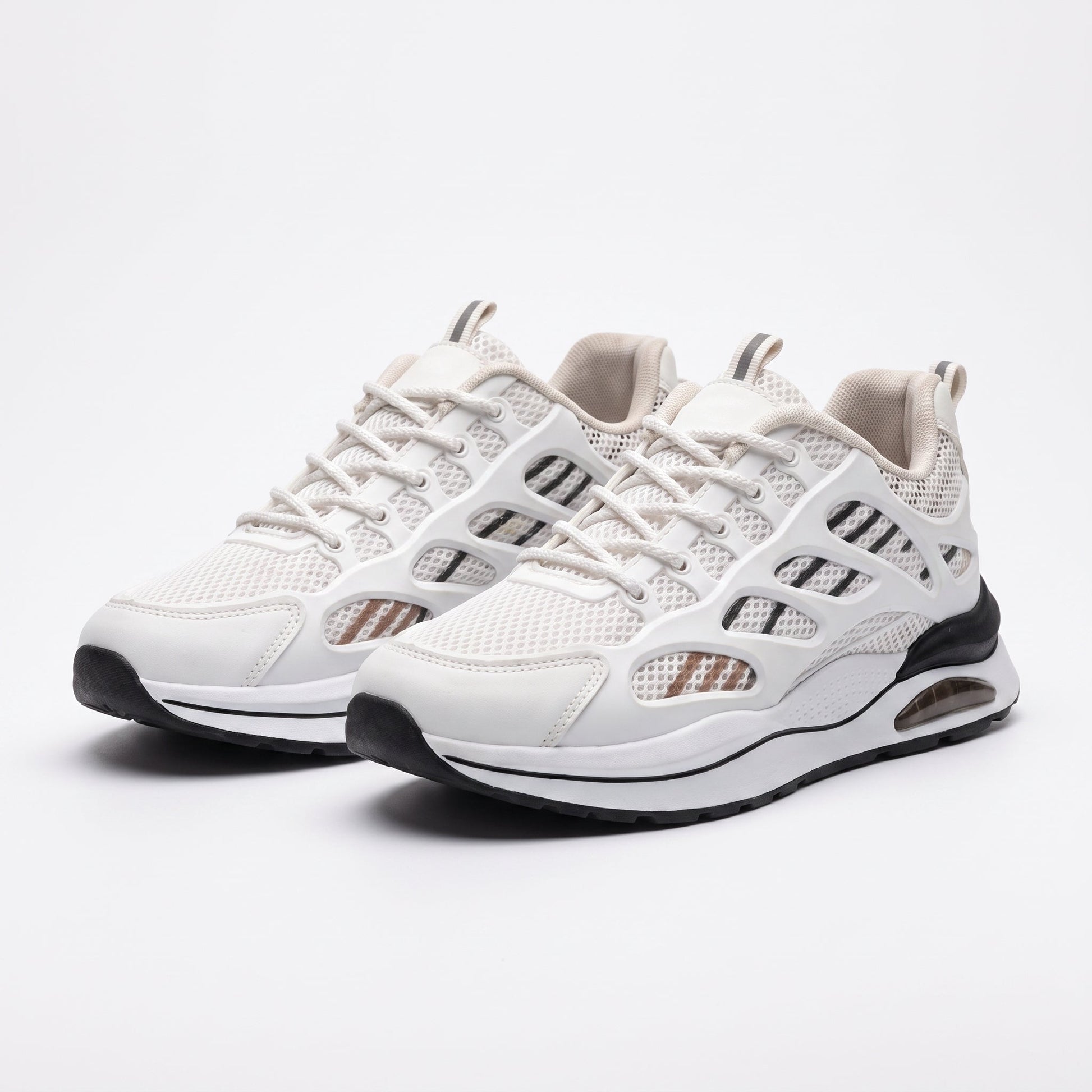 Lightweight White Mesh Walking Shoes - ShariQ