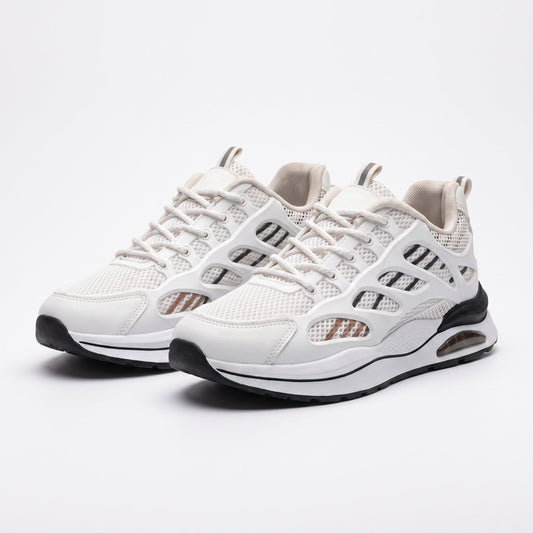 Lightweight White Mesh Walking Shoes - ShariQ
